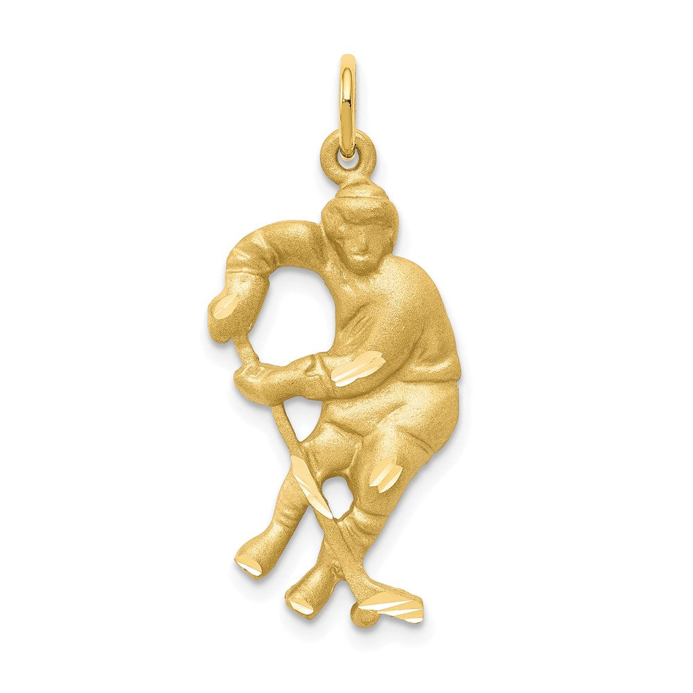 Solid;Casted;Diamond-cut;Satin;10K Yellow gold