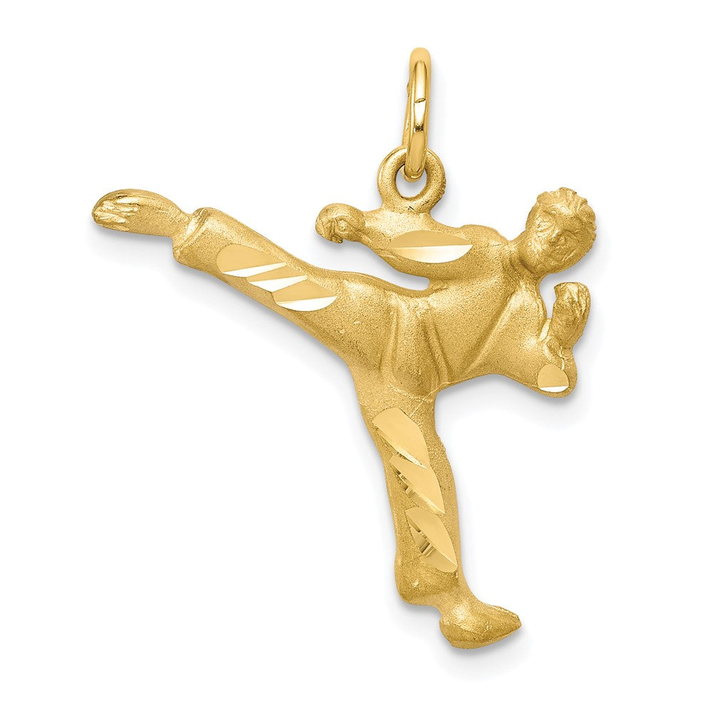 Solid;Casted;Diamond-cut;Satin;10K Yellow gold