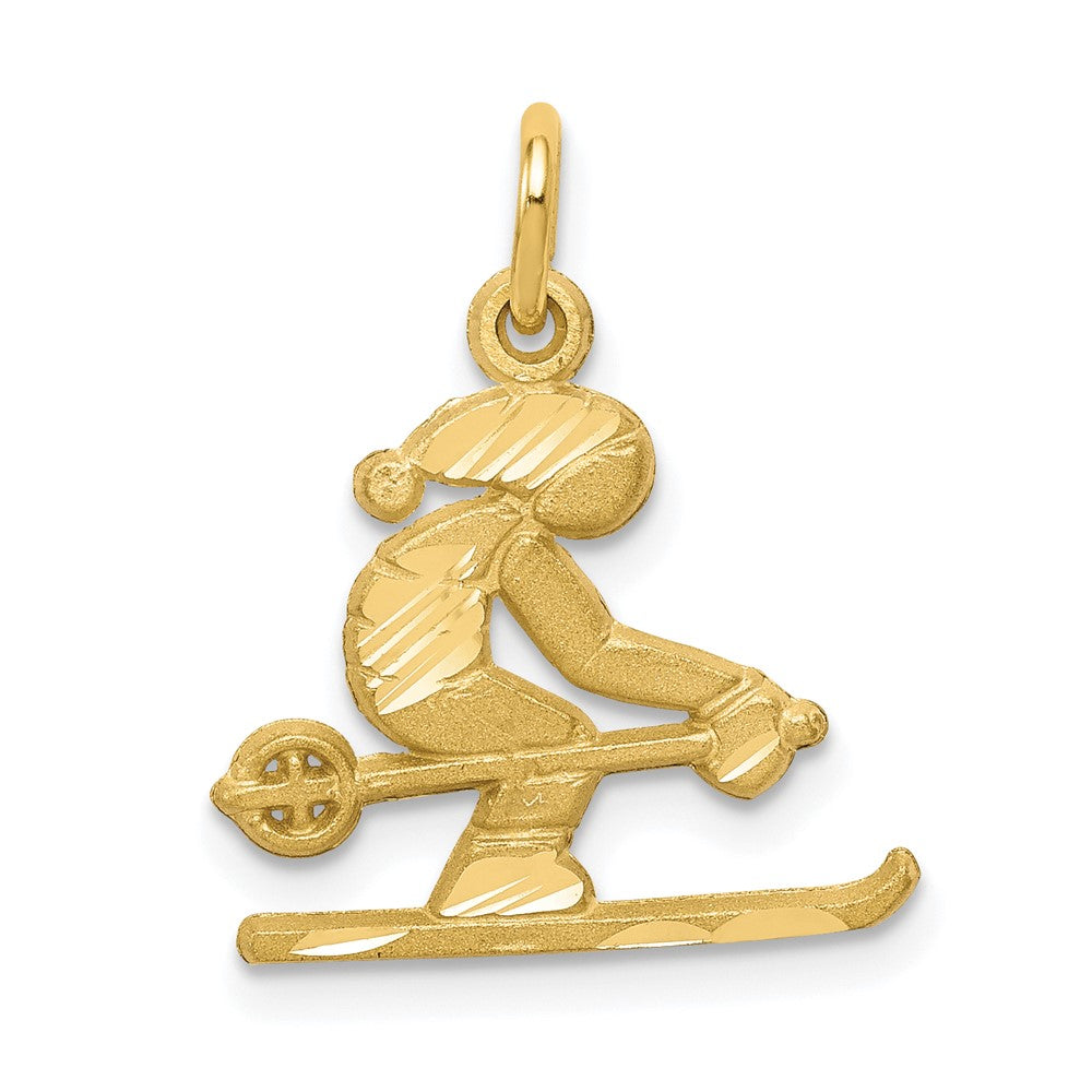 Solid;Diamond-cut;Satin;10K Yellow gold;Stamped;Flat back