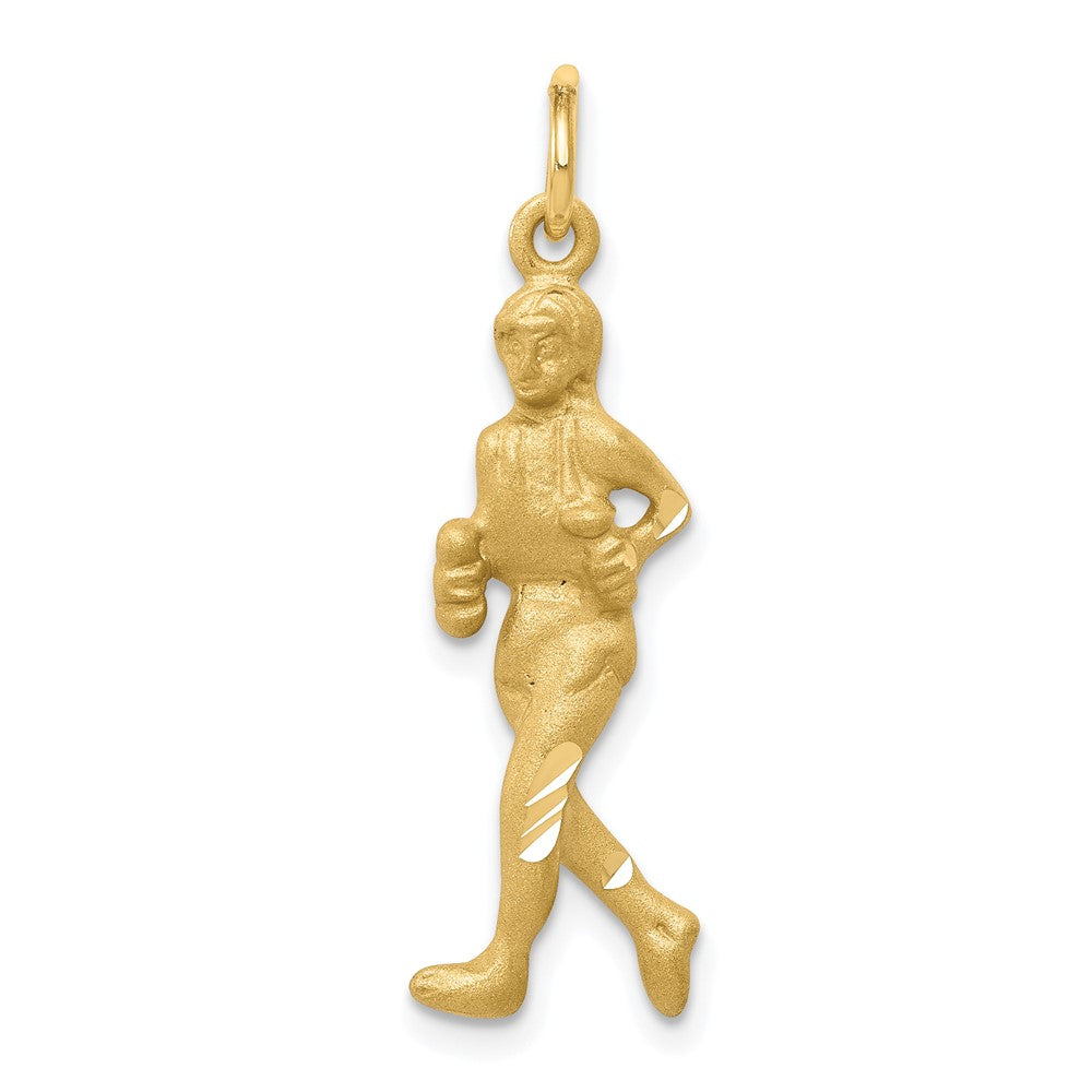 Solid;Casted;Diamond-cut;Satin;10K Yellow gold