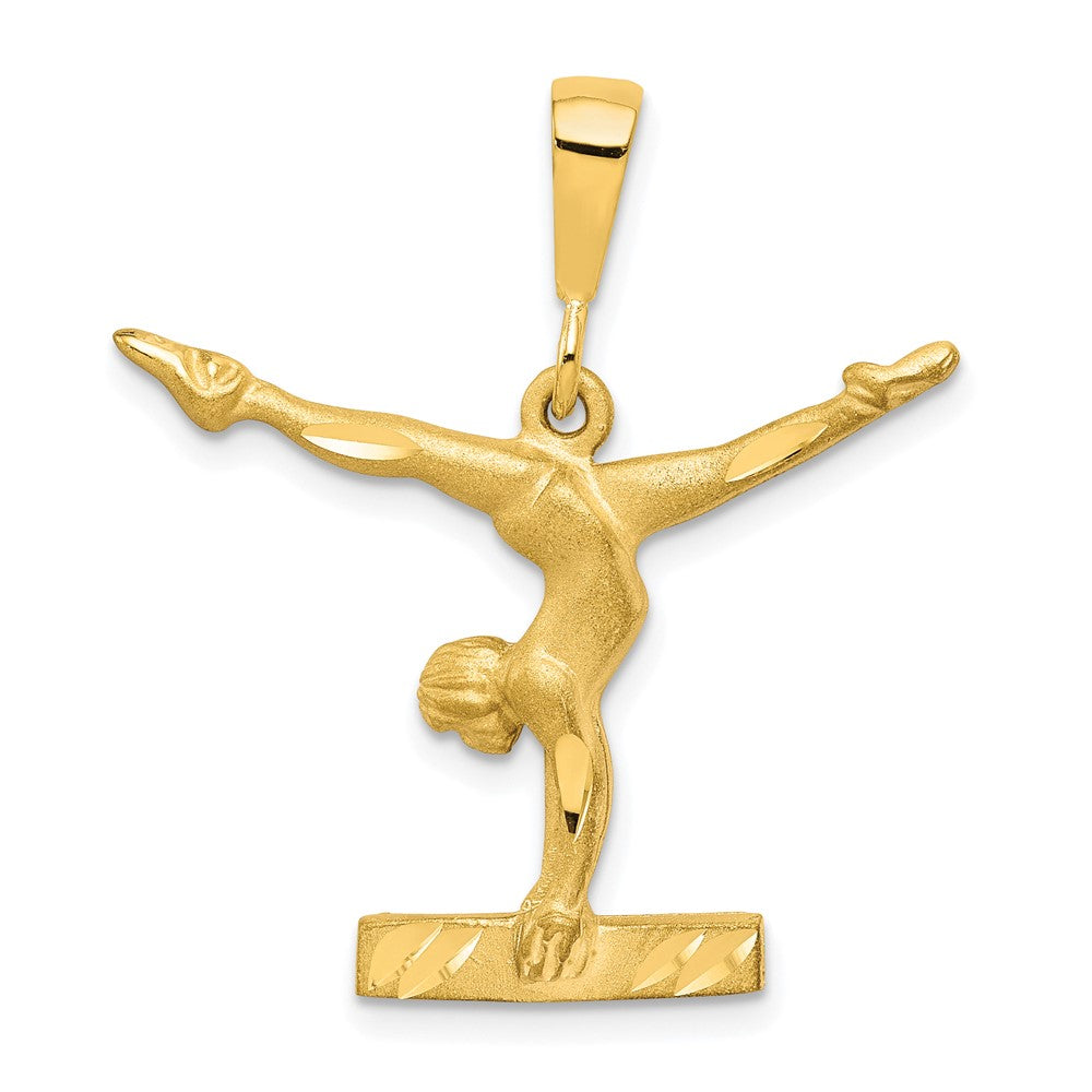 Solid;Casted;Diamond-cut;Satin;10K Yellow gold