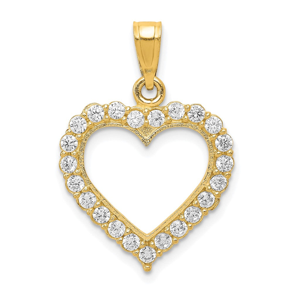 Polished;10K Yellow gold;CZ
