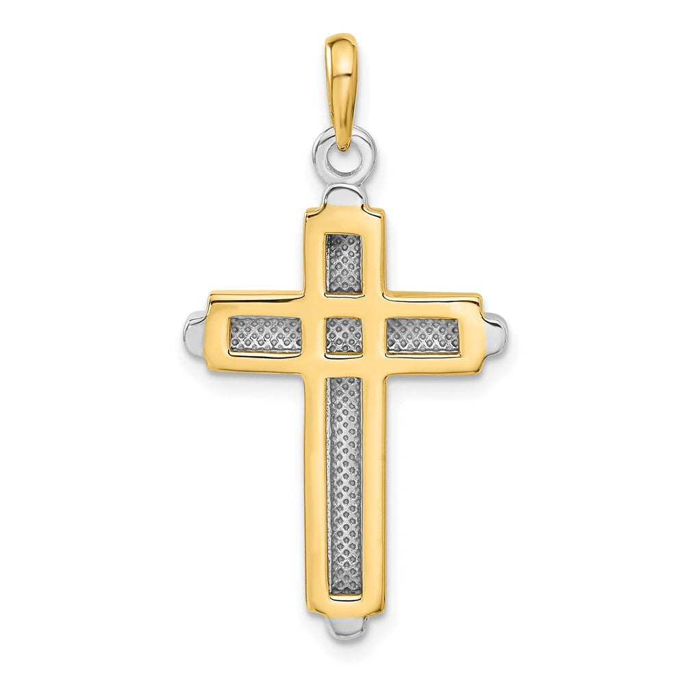10k Two-tone Cross Pendant