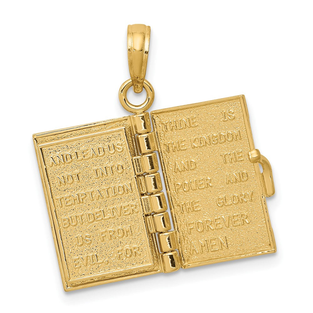 10K  3D Lords Prayer Bible Pendant