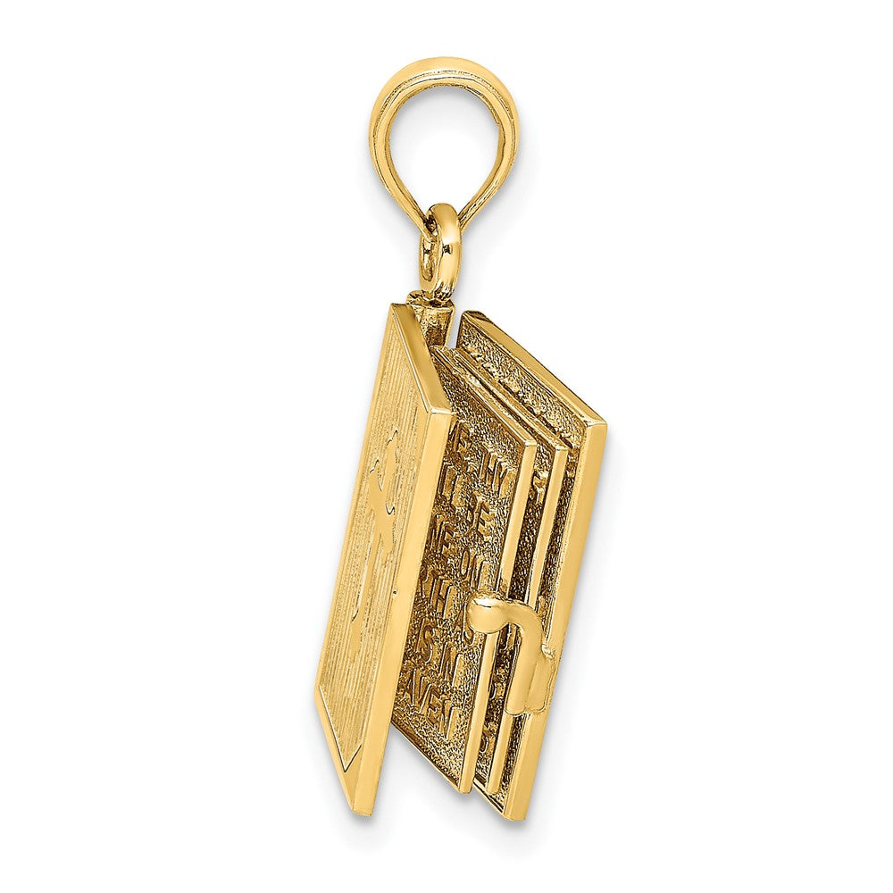 10K  3D Lords Prayer Bible Pendant
