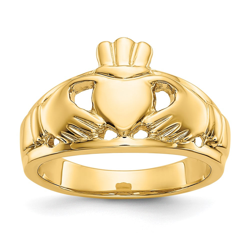 10k Polished Men's Claddagh Ring