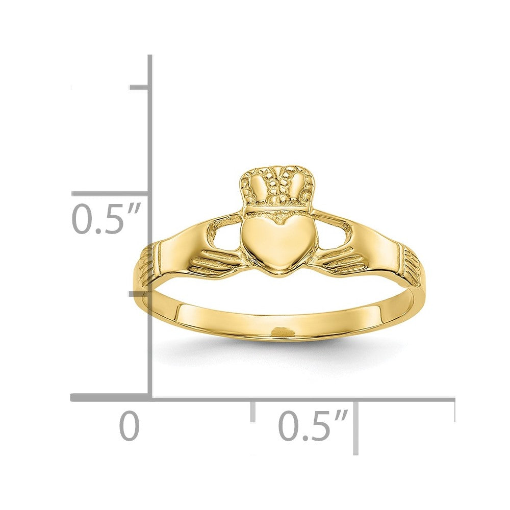 10k Polished Ladies Claddagh Ring