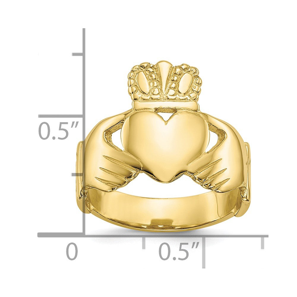 10k Polished Ladies Claddagh Ring