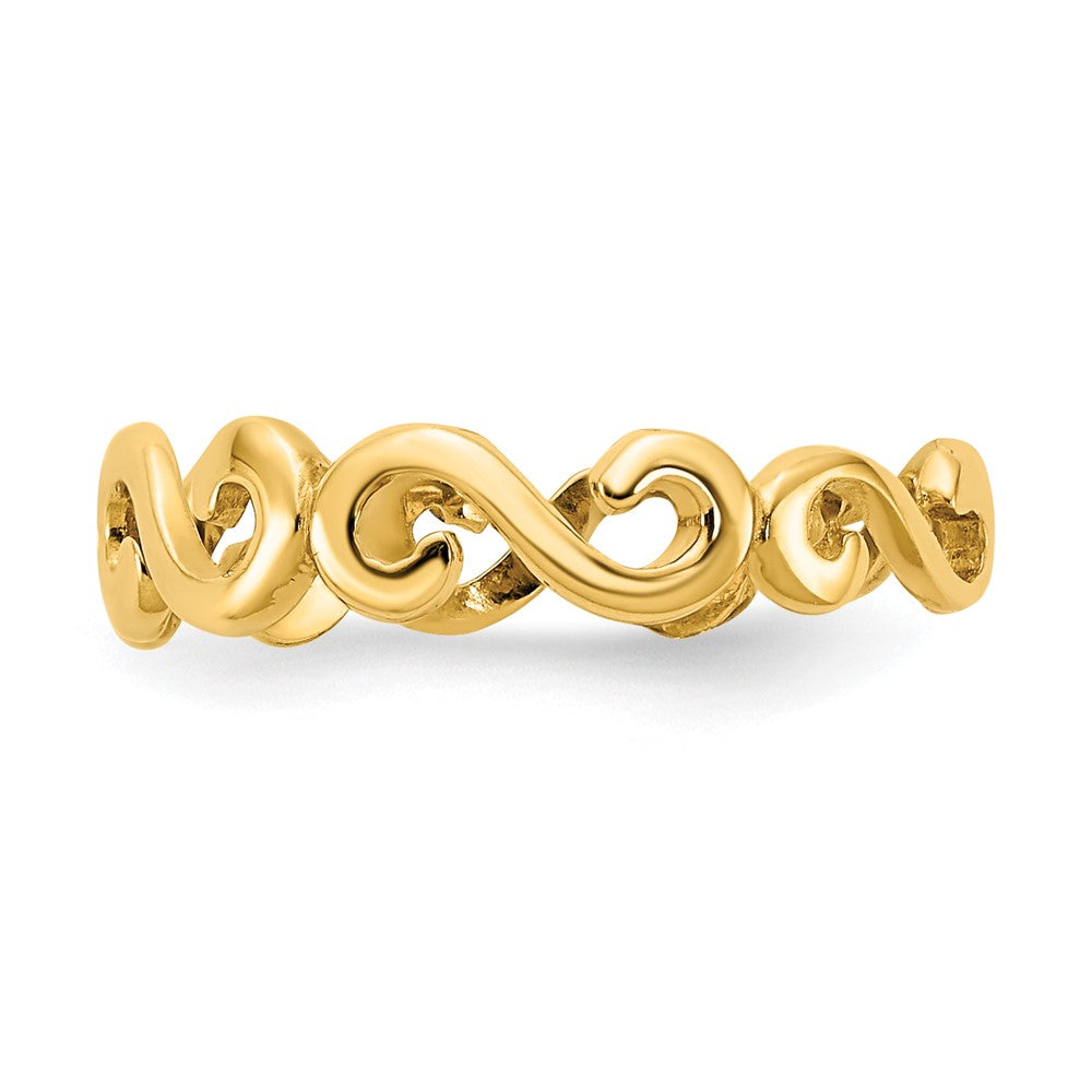 10k Swirl Toe Ring