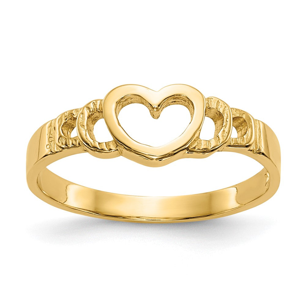 10k Heart Child's Ring