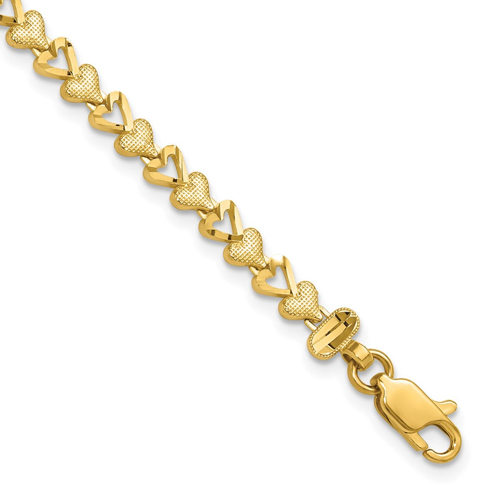 Solid;Diamond-cut;10K Yellow gold;Open back;Box