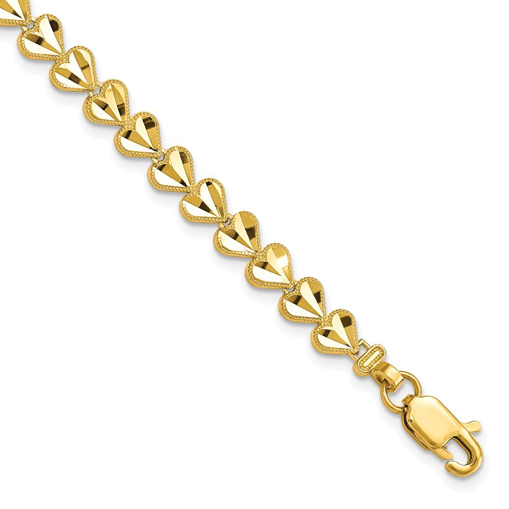 Solid;Diamond-cut;10K Yellow gold;Open back;Box