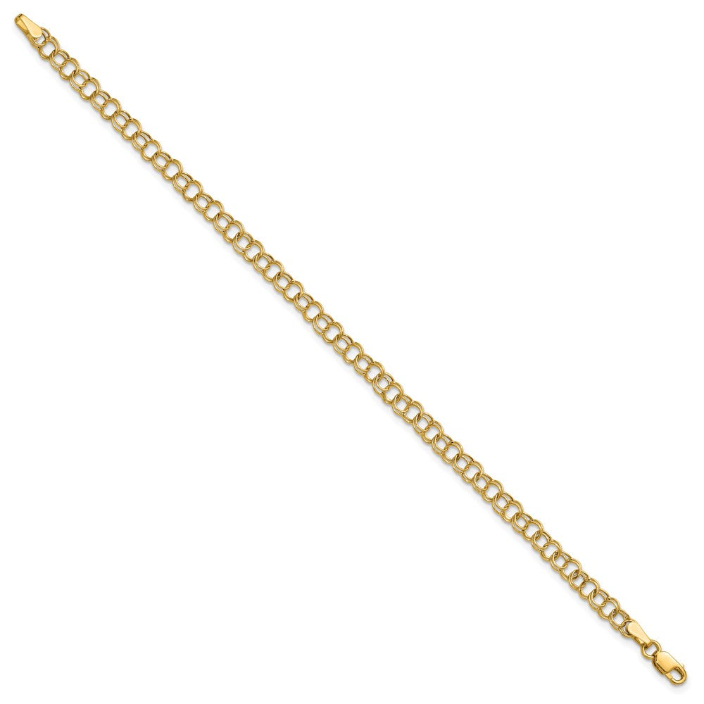10k Hollow Double Link Charm Bracelet