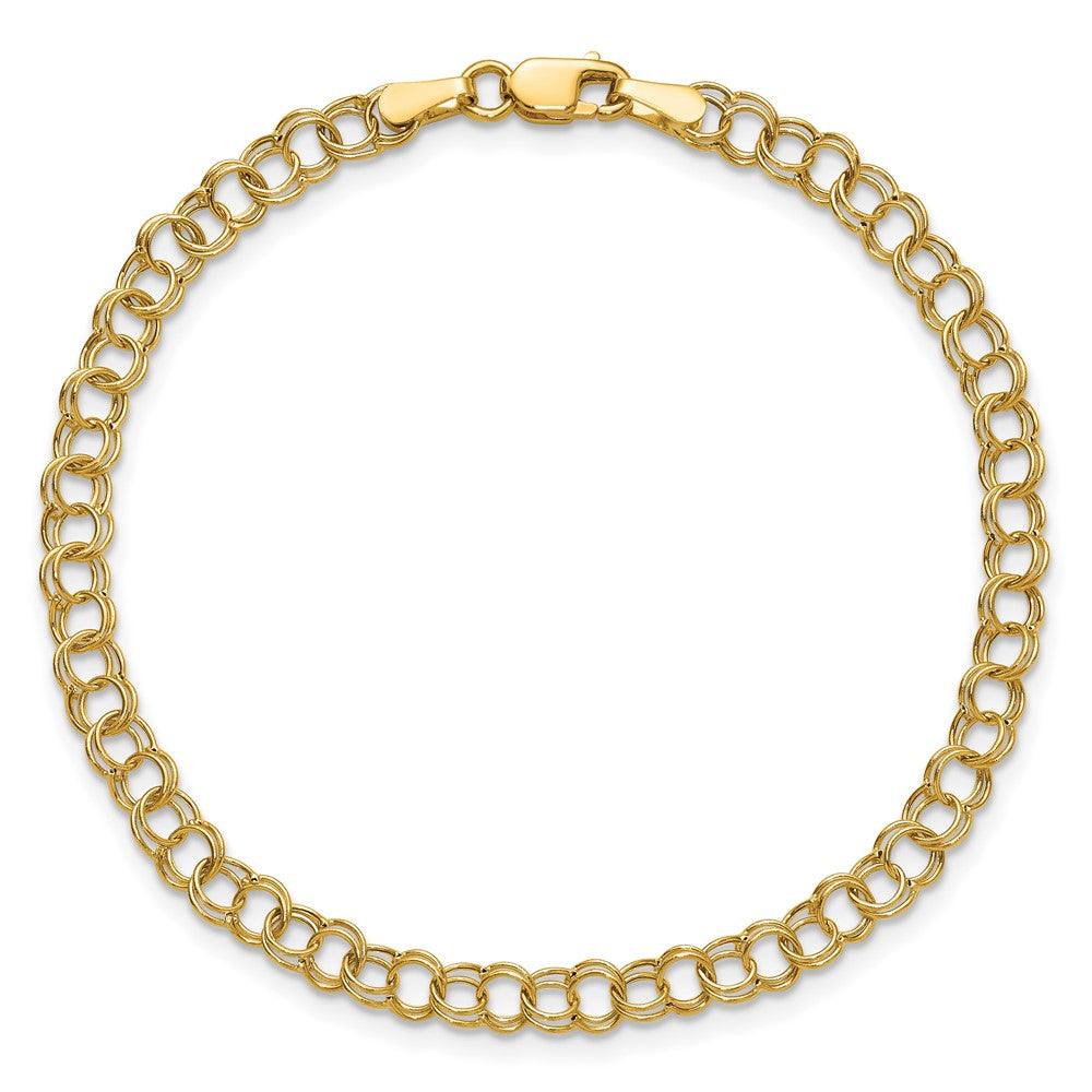 10k Hollow Double Link Charm Bracelet