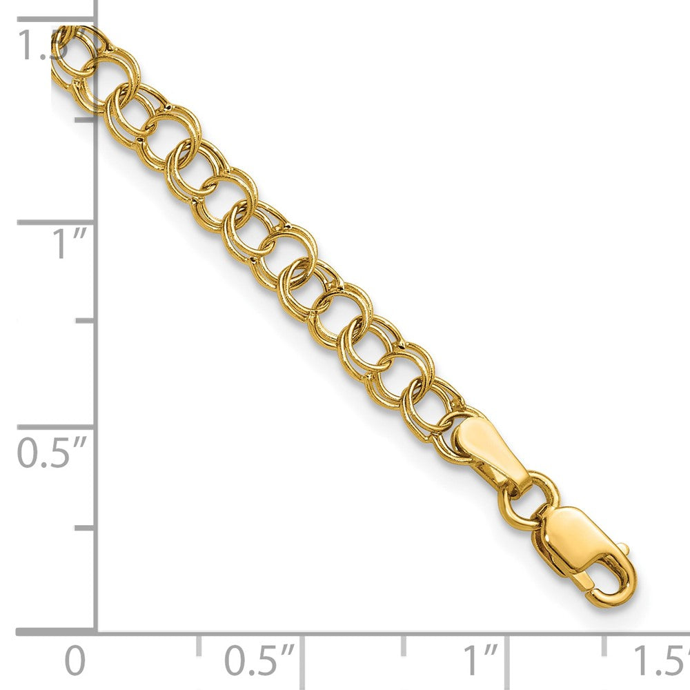 10k Hollow Double Link Charm Bracelet