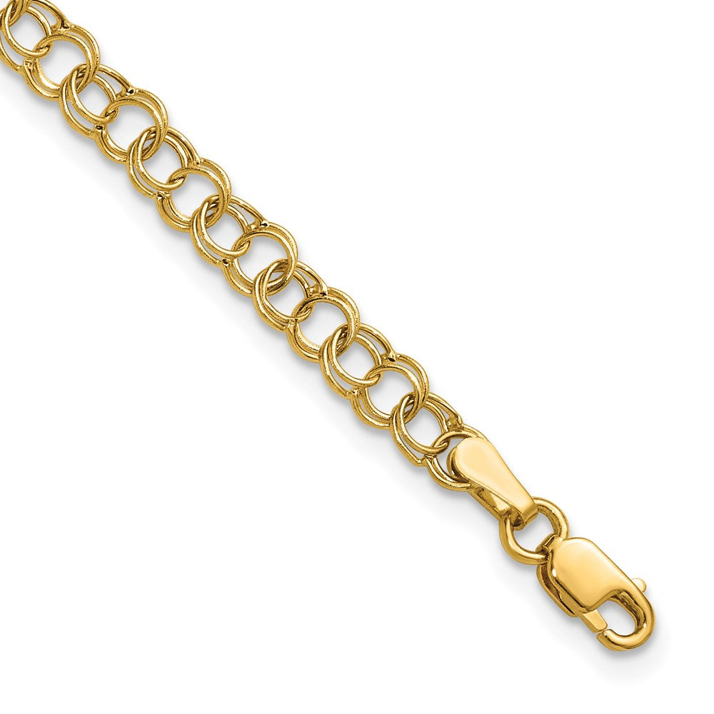 10k Hollow Double Link Charm Bracelet
