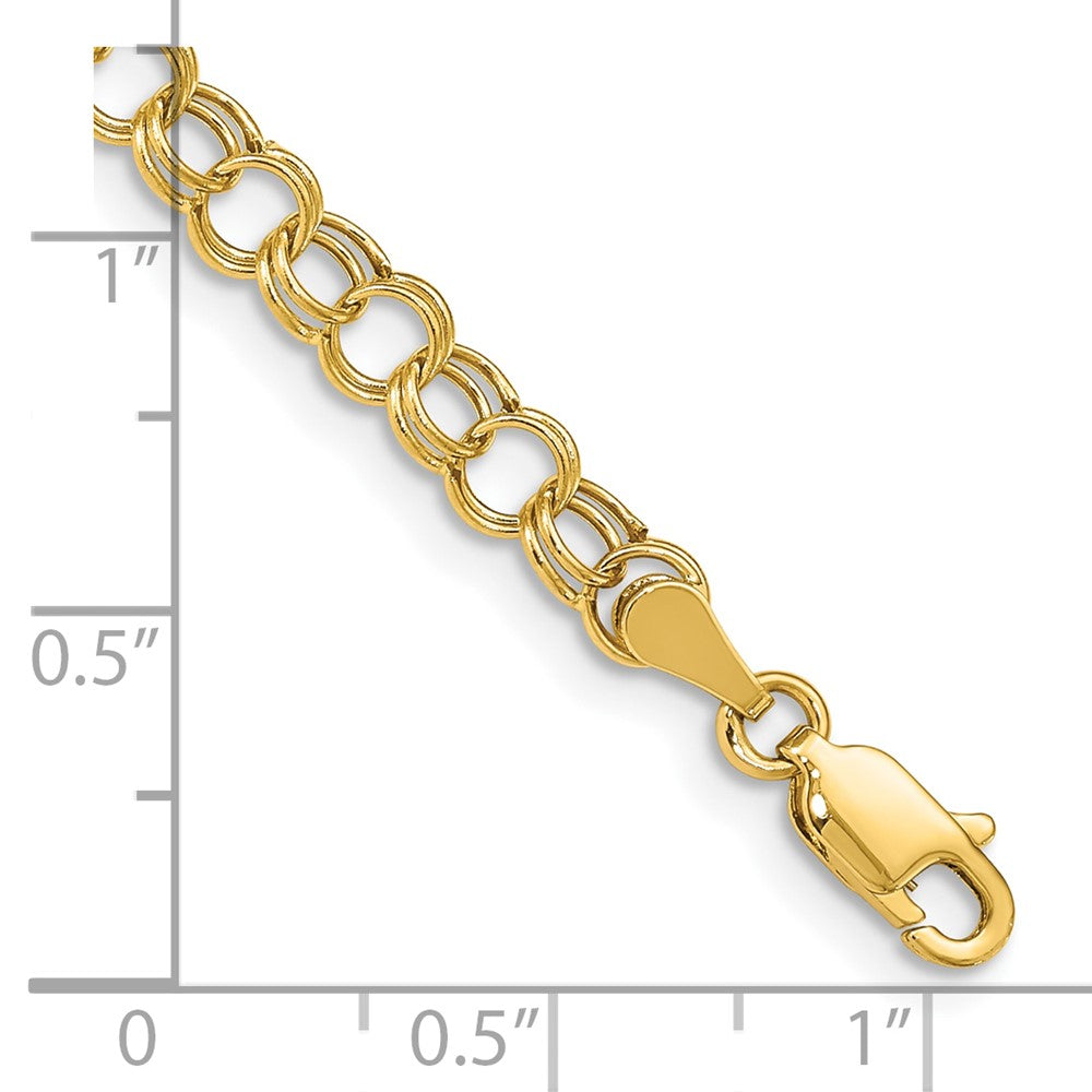 10k Hollow Double Link Charm Bracelet