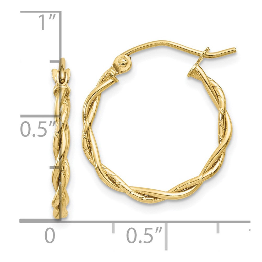 10k Polished 2.25mm Twisted Hoop Earrings