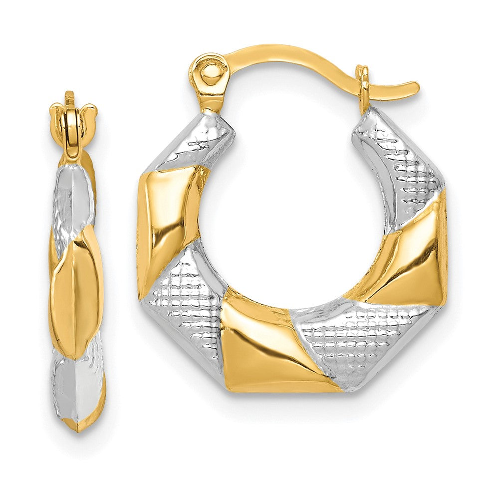 Polished;10K Yellow gold;Hollow;Hinged post