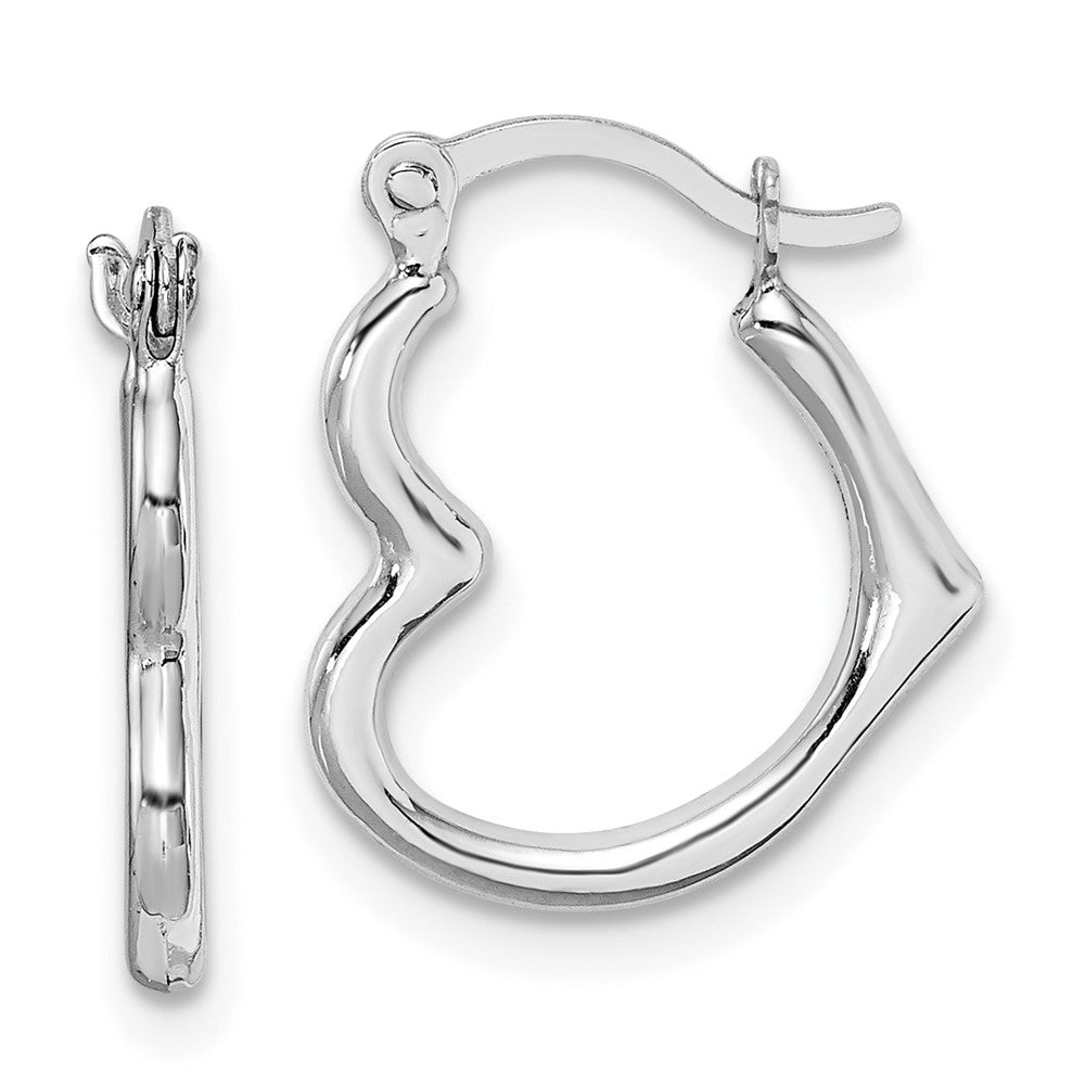 Polished;Hollow;Hinged post;10K White gold