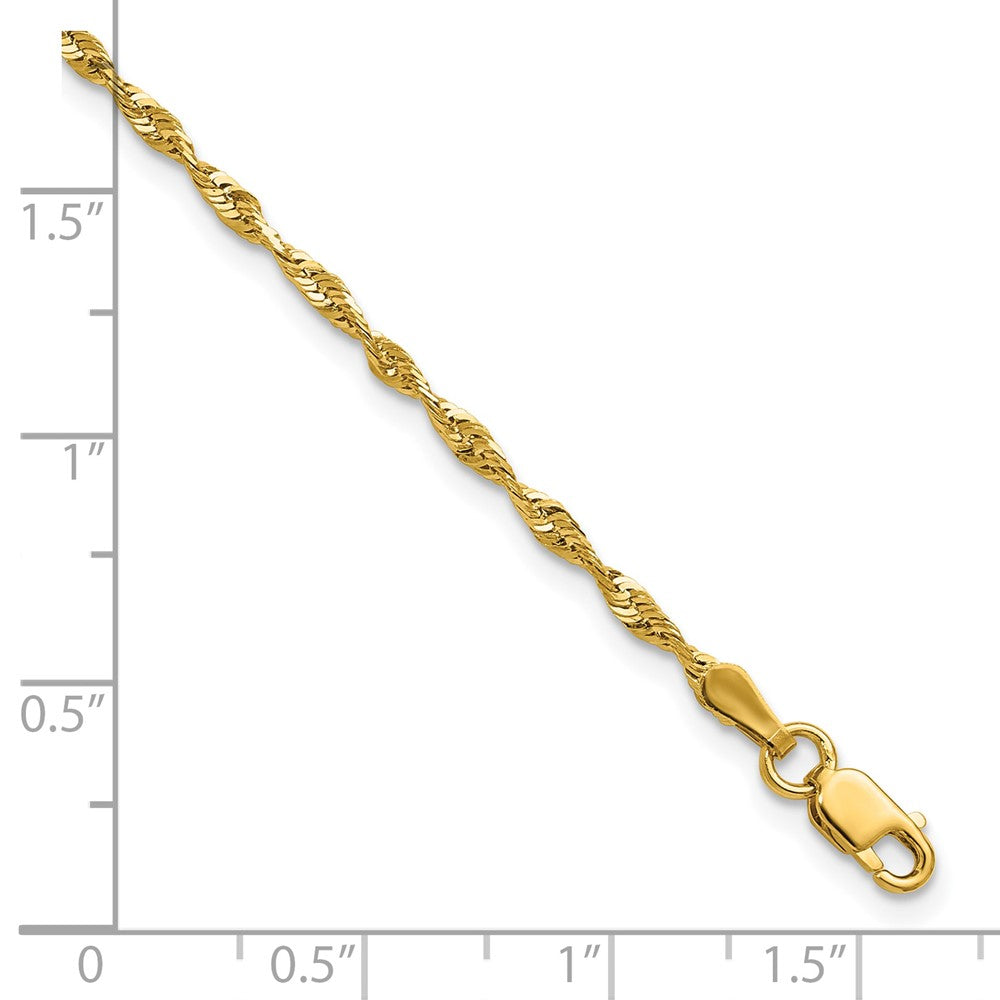 10k 2.0mm Extra-Light D/C Rope Chain Anklet
