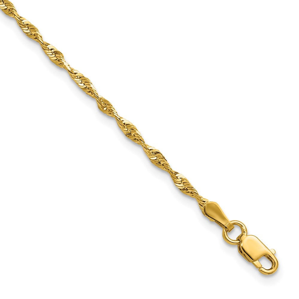 Diamond-cut;10K Yellow gold;Lobster;Lightweight