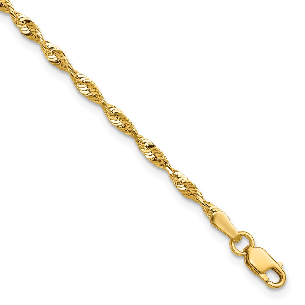 Diamond-cut;14k Yellow gold;Lobster;Lightweight