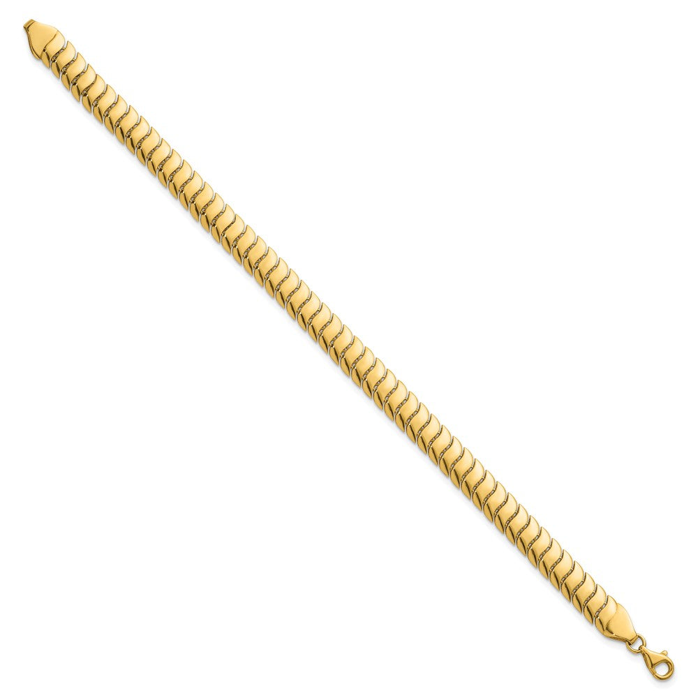 10K Polished Fancy Herringbone Link 7.5 inch Bracelet
