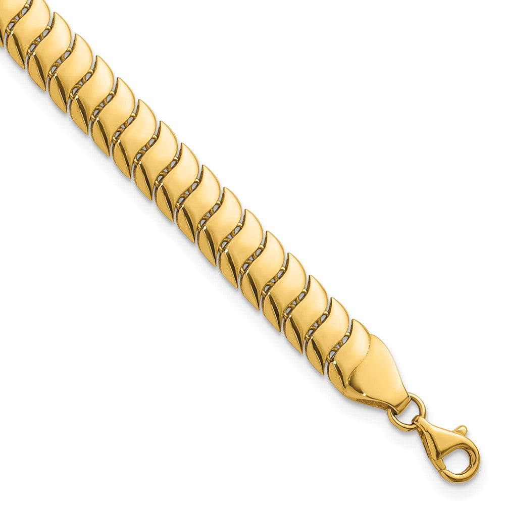 10K Polished Fancy Herringbone Link 7.5 inch Bracelet