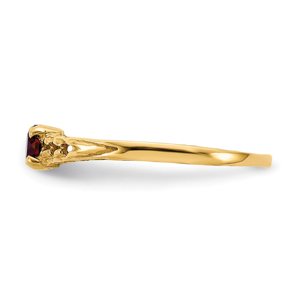 10k Madi K 3mm Garnet Birthstone Baby Ring