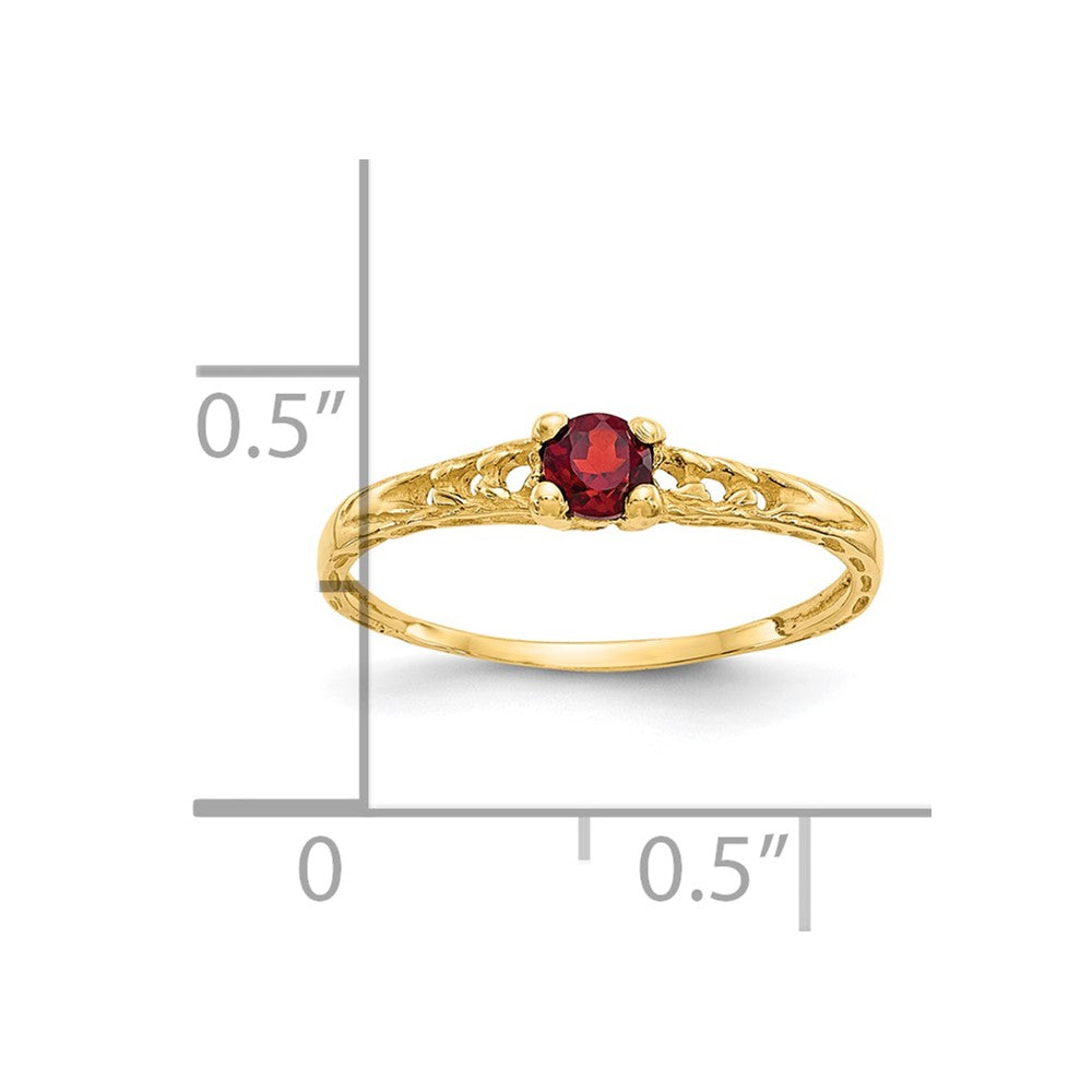 10k Madi K 3mm Garnet Birthstone Baby Ring