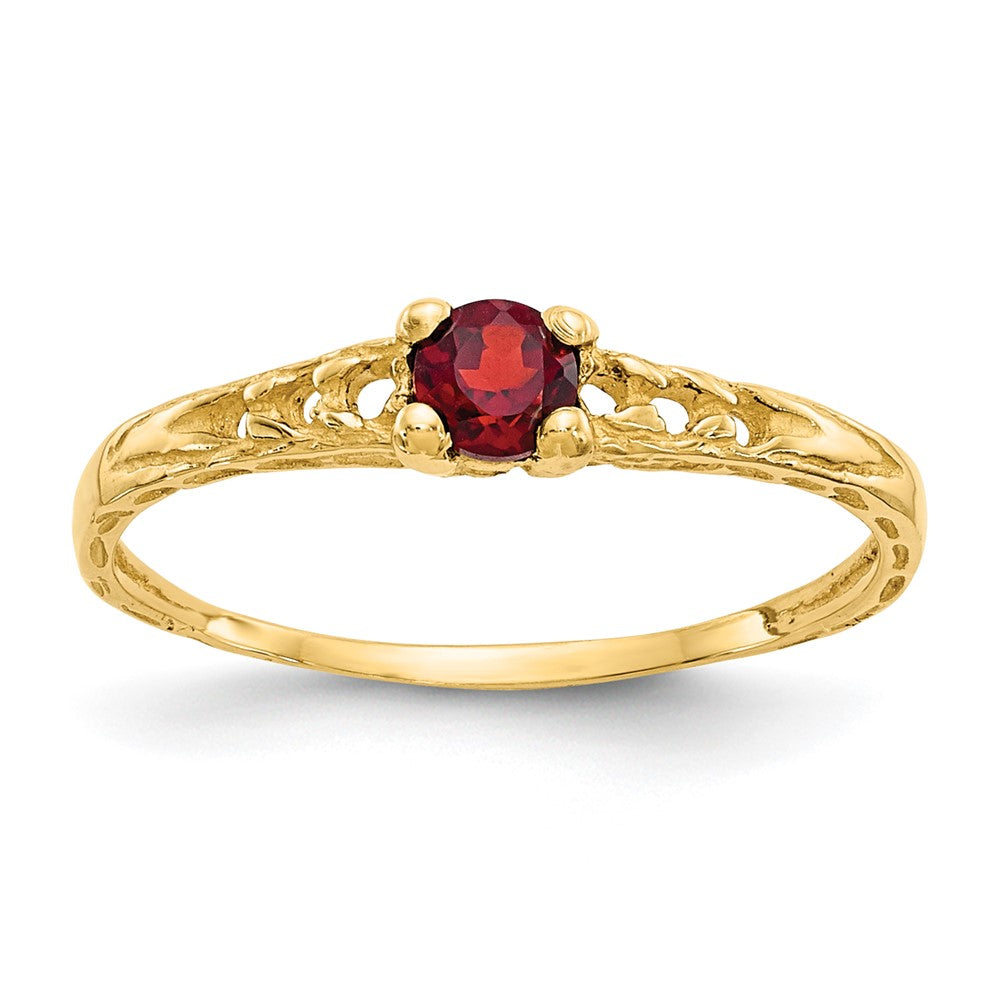10k Madi K 3mm Garnet Birthstone Baby Ring