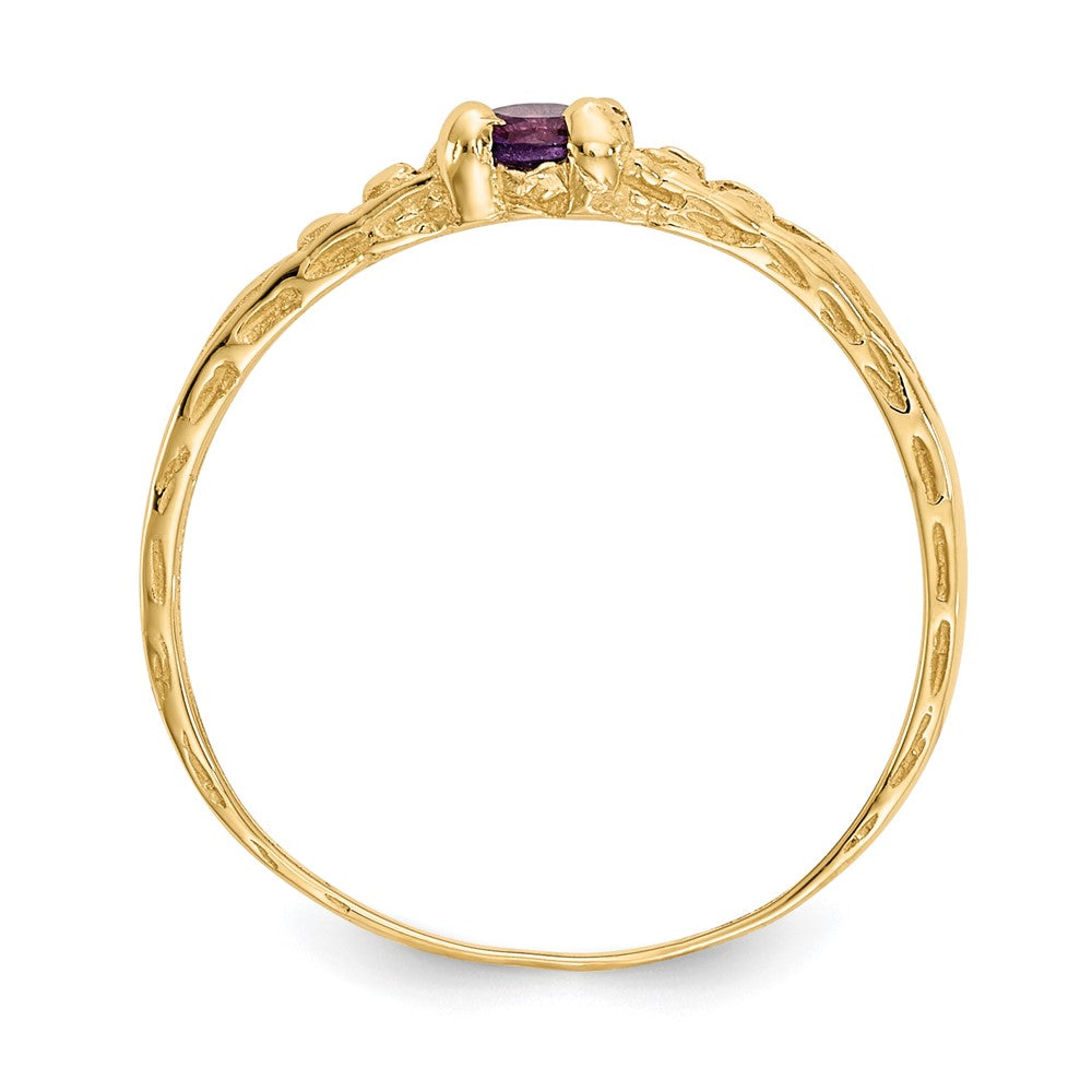 10k Madi K 3mm Amethyst Birthstone Baby Ring
