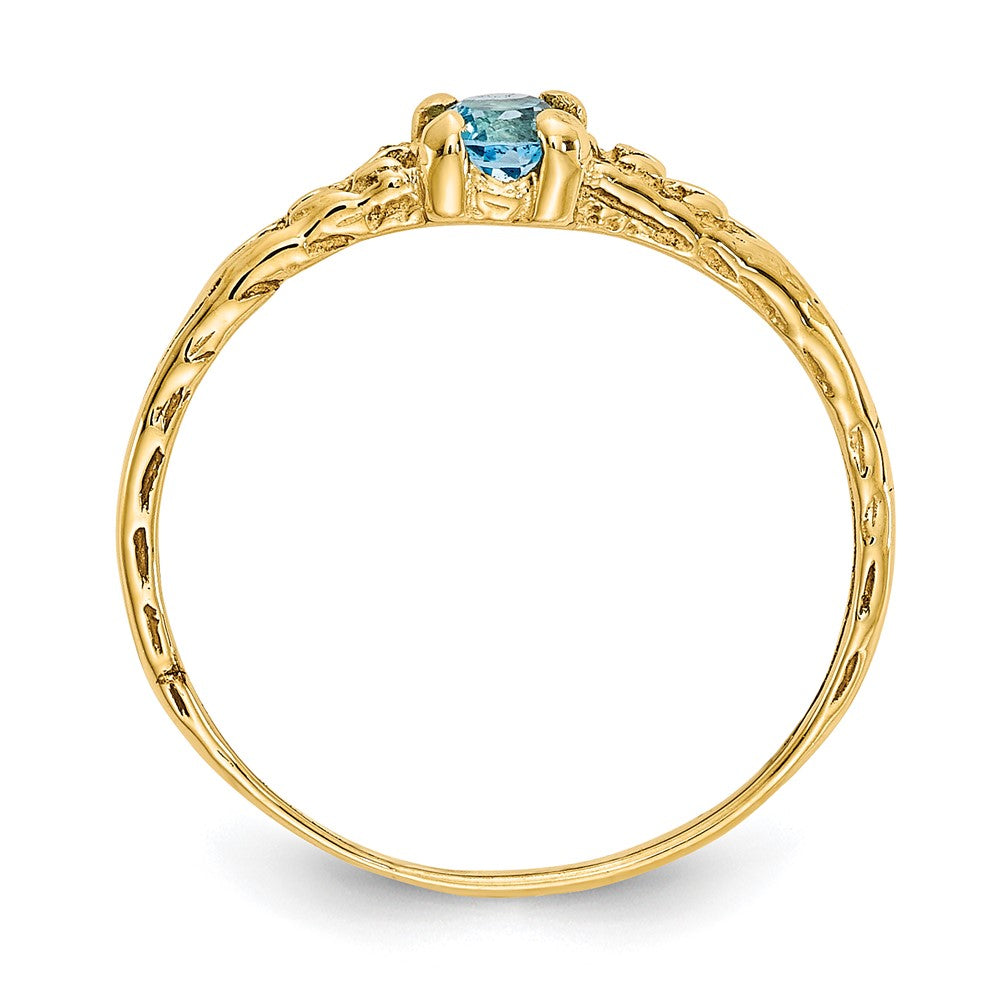 10k Madi K 3mm Blue Topaz Birthstone Baby Ring