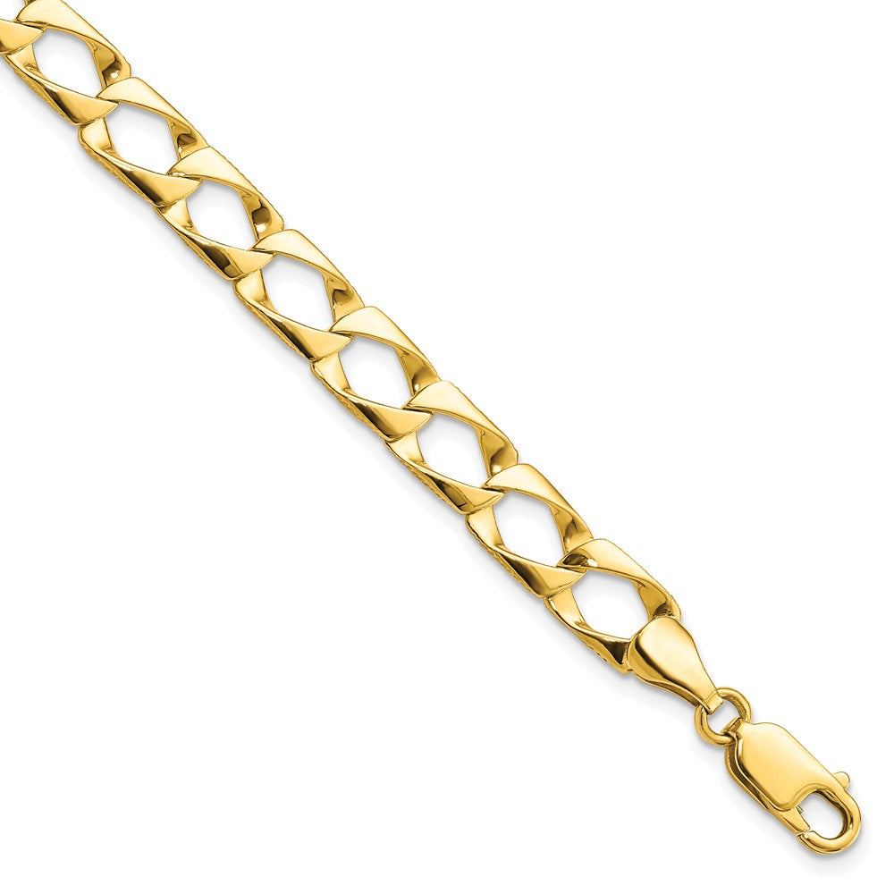 Solid;Casted;Diamond-cut;Satin;10K Yellow gold;Lobster