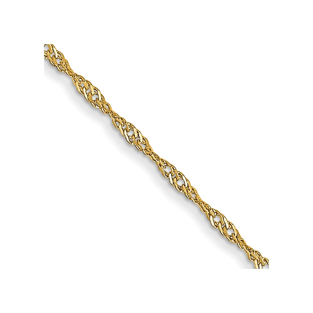 10k 1mm Carded Singapore Chain