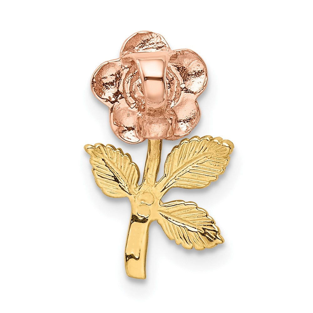 10K Two-tone Rose Flower Slide