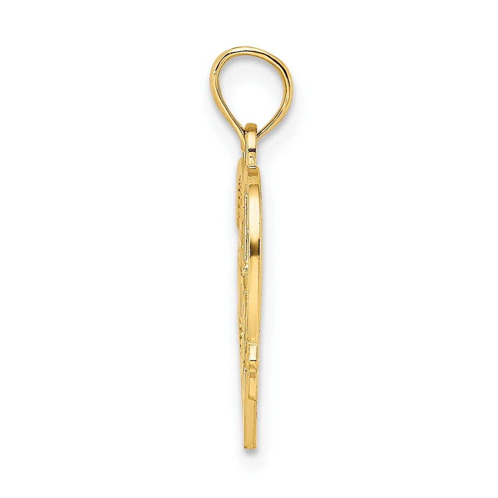 10K #1 WIFE Heart Pendant