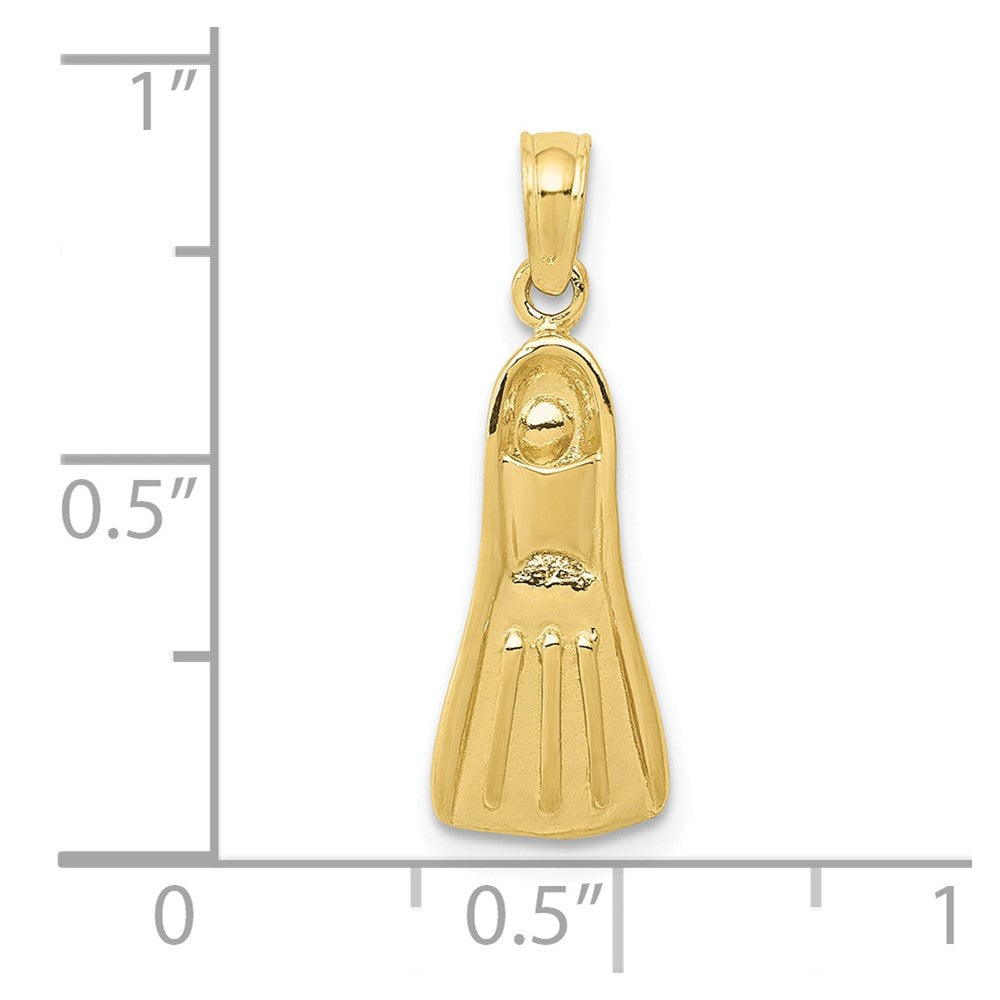 10K  3D Scuba Flipper Pendant