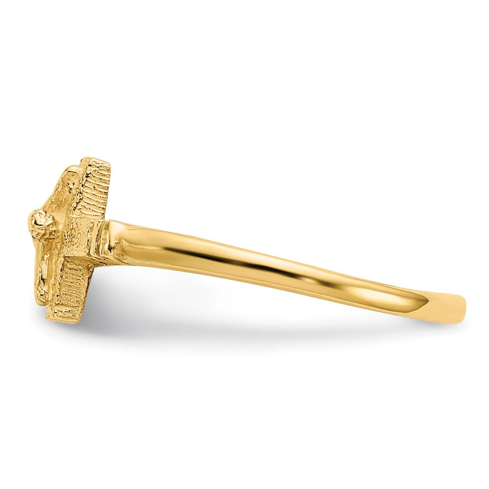 10K Satin Finish Childs Crucifix Ring