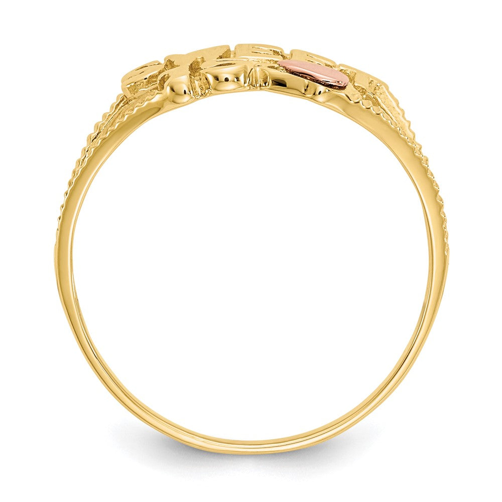 10K Two-tone Sweet 15 Heart Ring