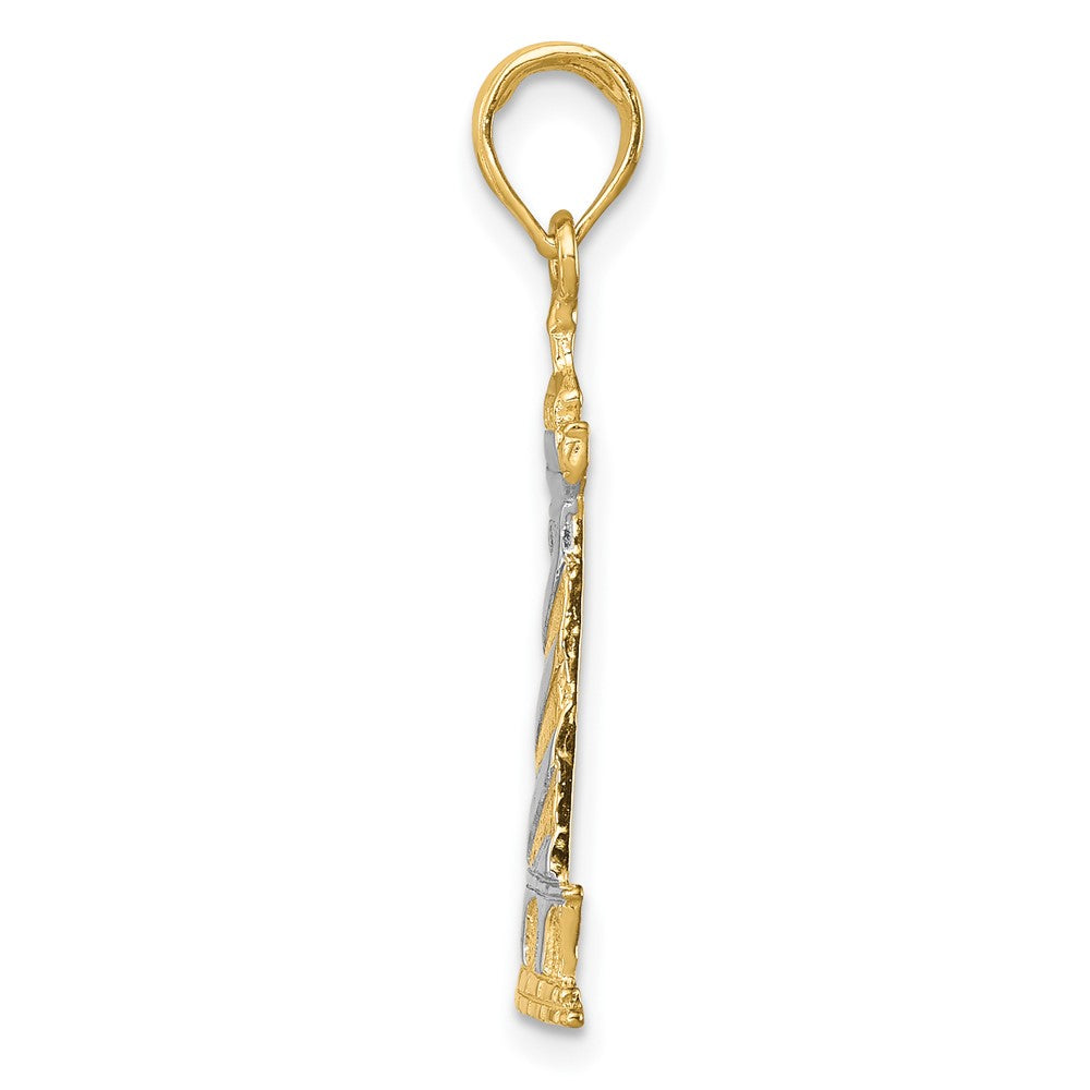 10K and Rhodium Cape Hatteras Lighthouse Pendant
