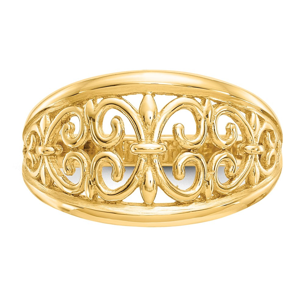 10K Fleur-De-Lis Tapered Ring