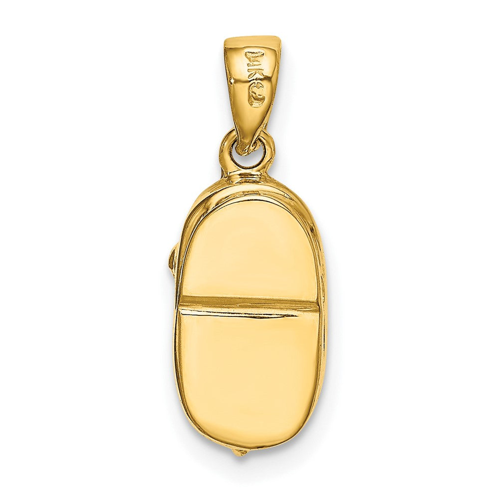 10K 3-D June Synthetic Stone Engraveable Baby Shoe Charm