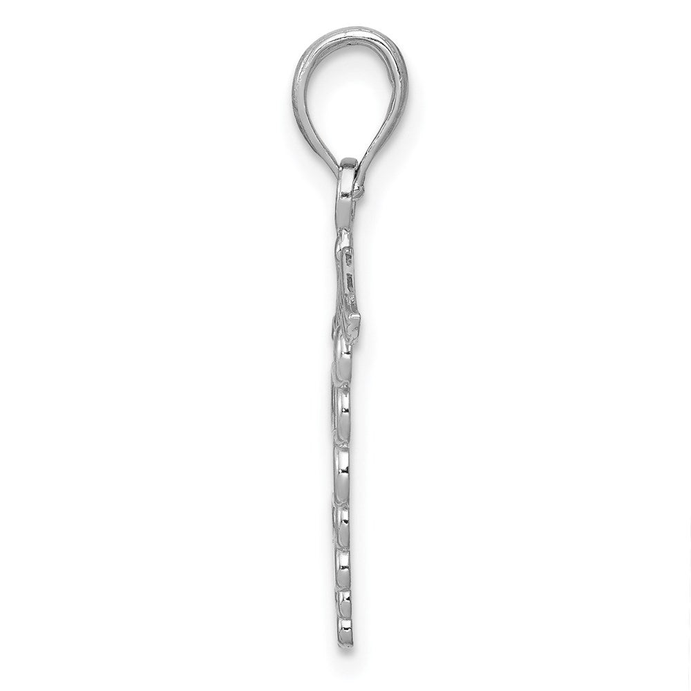 10k White Gold Caduceus Pendant