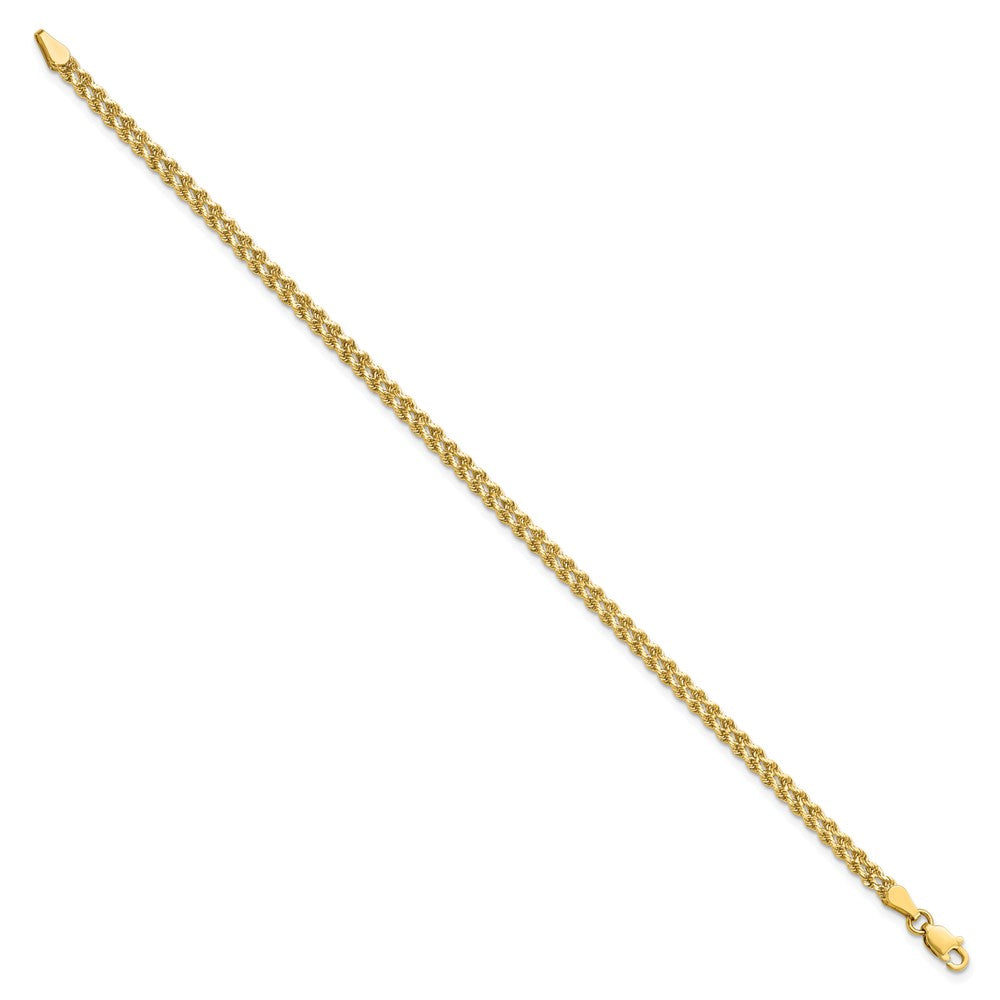 10K 3.0mm Wide Diamond-Cut Double Rope Bracelet
