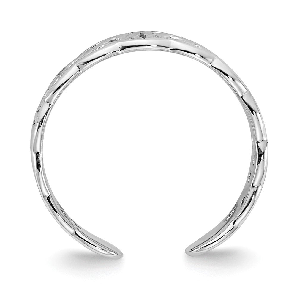 10K White Gold Polished w/ Design Toe Ring