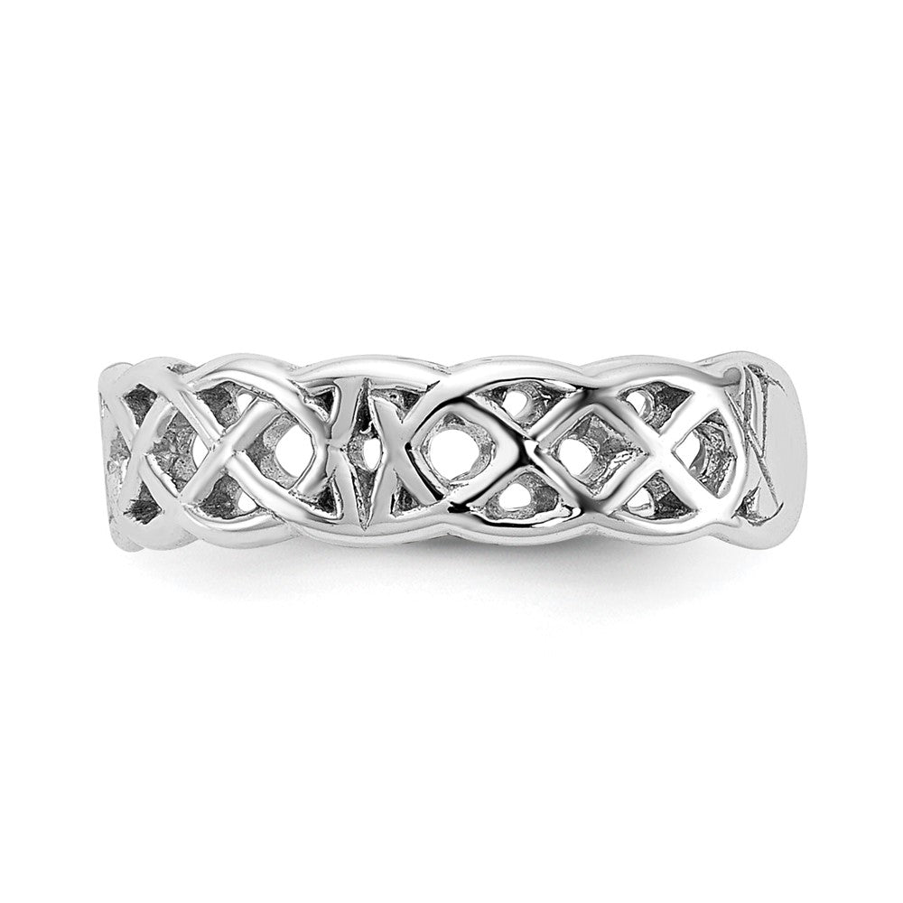 10K White Gold Polished w/ Design Toe Ring