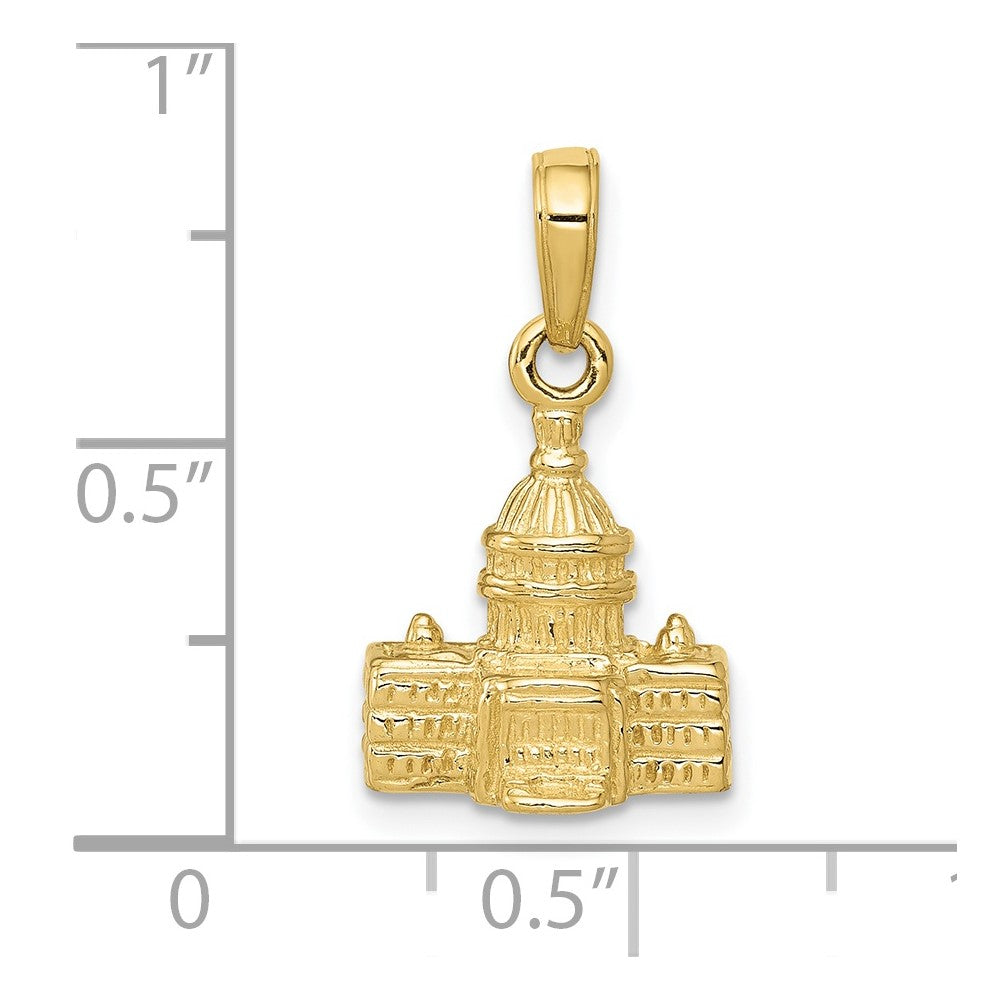 10k 3-D Washington D.C. Capital Building Pendant