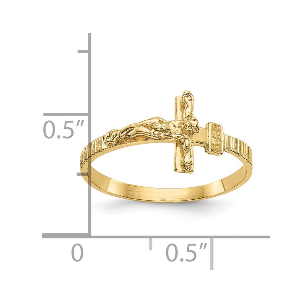 10K Gold Polished Jesus Band Ring